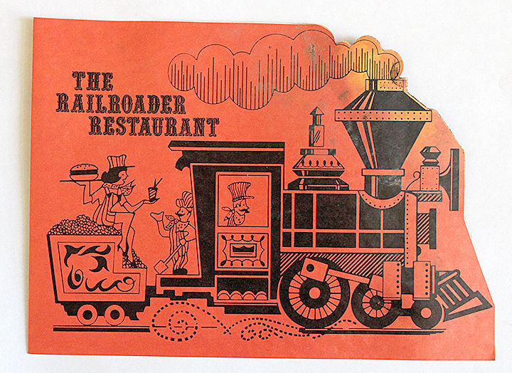 A menu from the Railroader Restaurant.